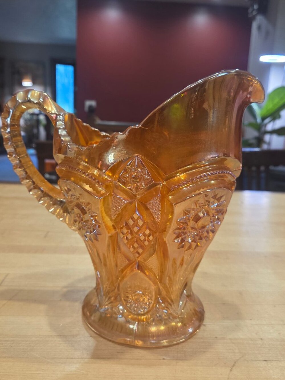 Antique Imperial Glass Marigold Carnival Glass Fashion Water Pitcher